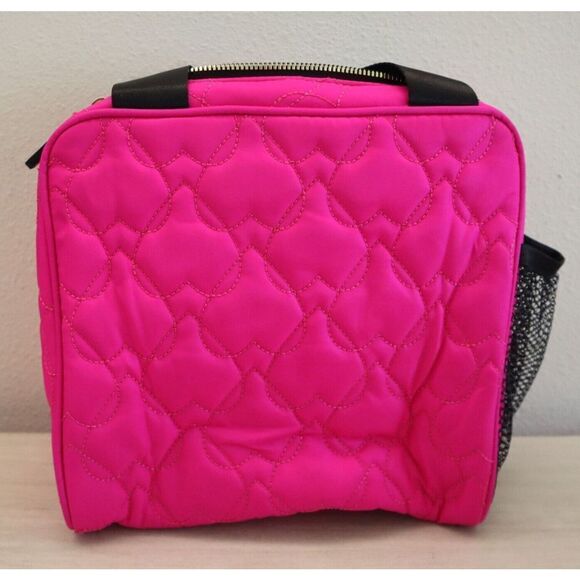 Betsey Johnson TBJ-1286 Hot Pink Insulated Lunch Tote W/Mesh Pouch - Picture 2 of 7